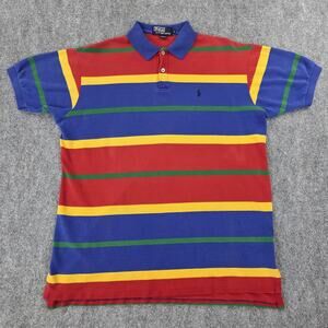 Vintage Polo Ralph Lauren Shirt Mens Large Striped Made USA 90s Preppy Street